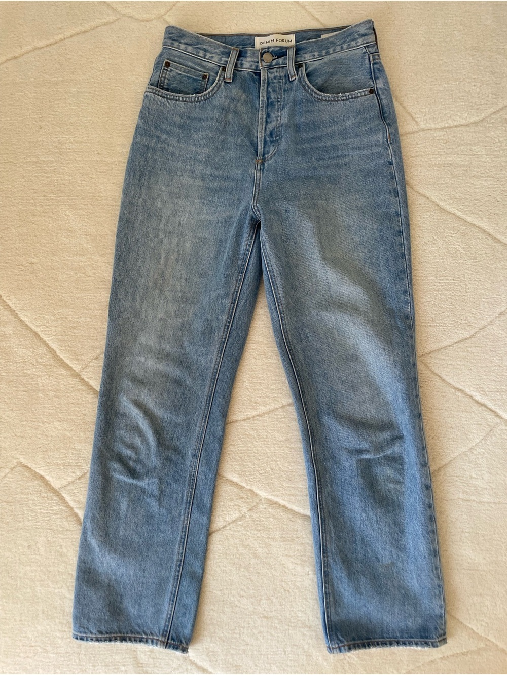 Denim Forum Women's Medium Blue Straight-Leg Jeans